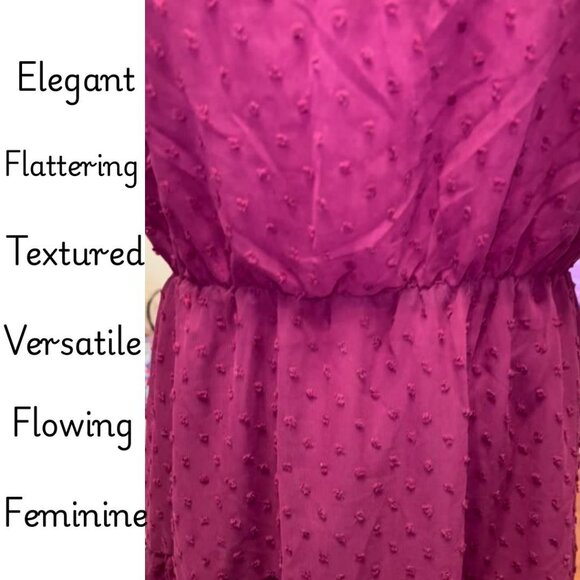 NWT Elegant Burgundy Halter Maxi Dress Tiered Semi-Sheer Perfect Evening Large - Picture 11 of 16